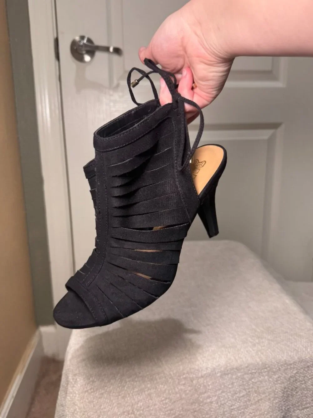 Bootie Stiletto Heels with Open Peep Toe (Women's 9)